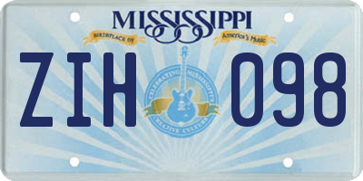 MS license plate ZIH098