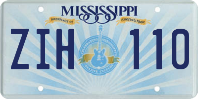 MS license plate ZIH110