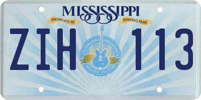 MS license plate ZIH113