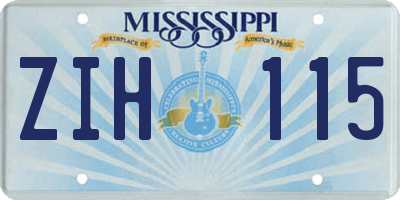 MS license plate ZIH115