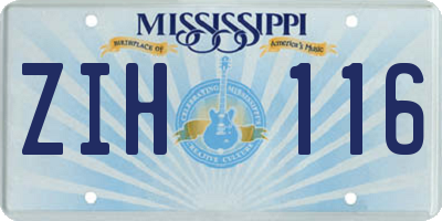 MS license plate ZIH116
