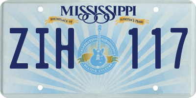 MS license plate ZIH117