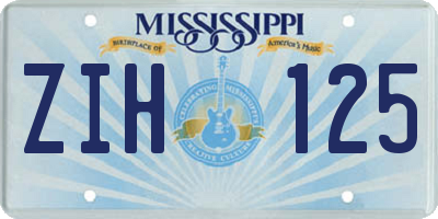 MS license plate ZIH125
