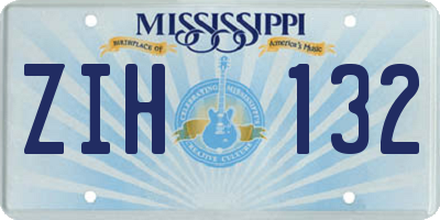 MS license plate ZIH132