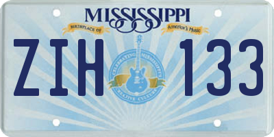 MS license plate ZIH133