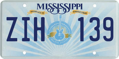 MS license plate ZIH139