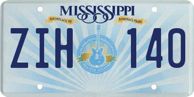 MS license plate ZIH140