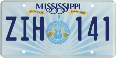 MS license plate ZIH141