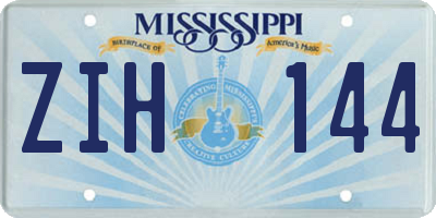 MS license plate ZIH144