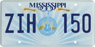 MS license plate ZIH150