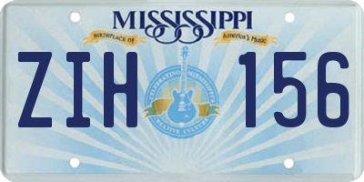 MS license plate ZIH156