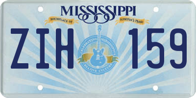 MS license plate ZIH159