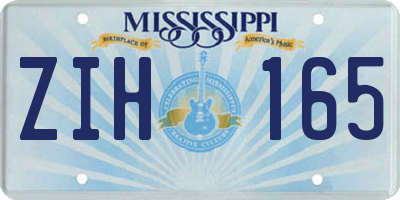 MS license plate ZIH165
