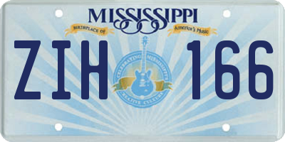 MS license plate ZIH166