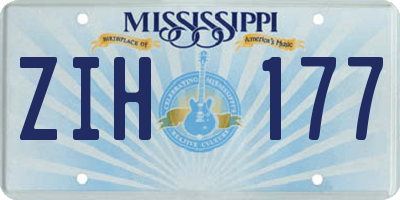 MS license plate ZIH177