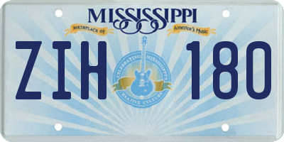 MS license plate ZIH180
