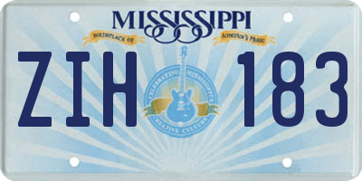 MS license plate ZIH183