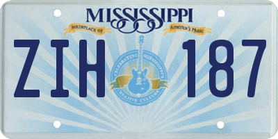MS license plate ZIH187