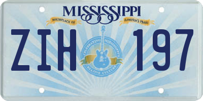 MS license plate ZIH197