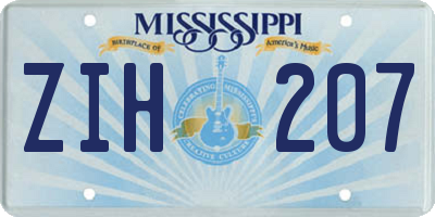 MS license plate ZIH207