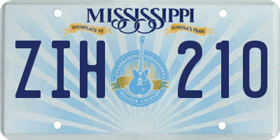 MS license plate ZIH210