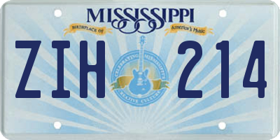 MS license plate ZIH214