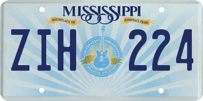 MS license plate ZIH224