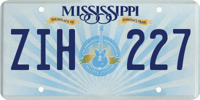 MS license plate ZIH227