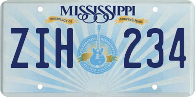 MS license plate ZIH234
