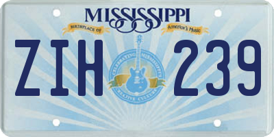 MS license plate ZIH239