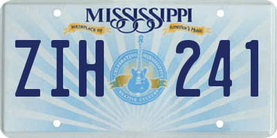 MS license plate ZIH241