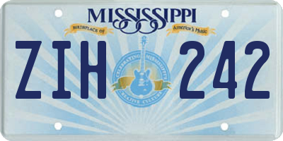 MS license plate ZIH242