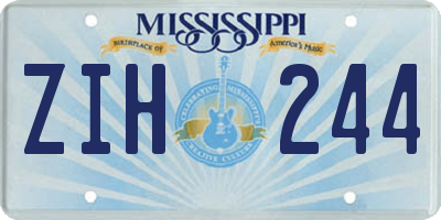 MS license plate ZIH244