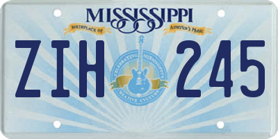 MS license plate ZIH245