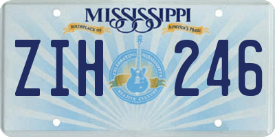 MS license plate ZIH246