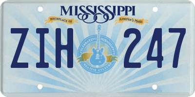 MS license plate ZIH247