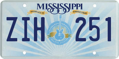 MS license plate ZIH251