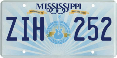 MS license plate ZIH252