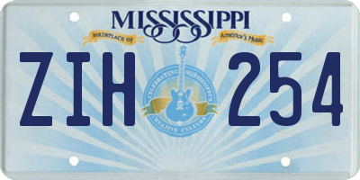 MS license plate ZIH254