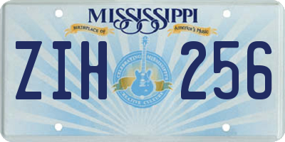 MS license plate ZIH256