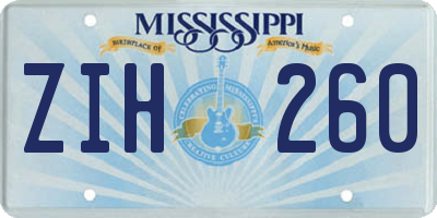MS license plate ZIH260