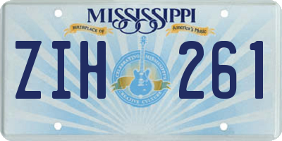 MS license plate ZIH261