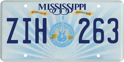 MS license plate ZIH263