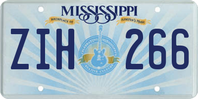MS license plate ZIH266