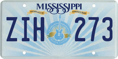 MS license plate ZIH273