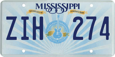 MS license plate ZIH274