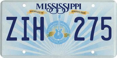 MS license plate ZIH275