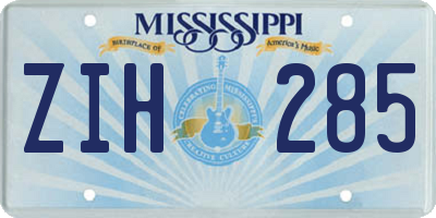 MS license plate ZIH285