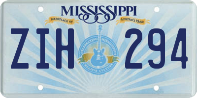 MS license plate ZIH294