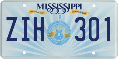 MS license plate ZIH301
